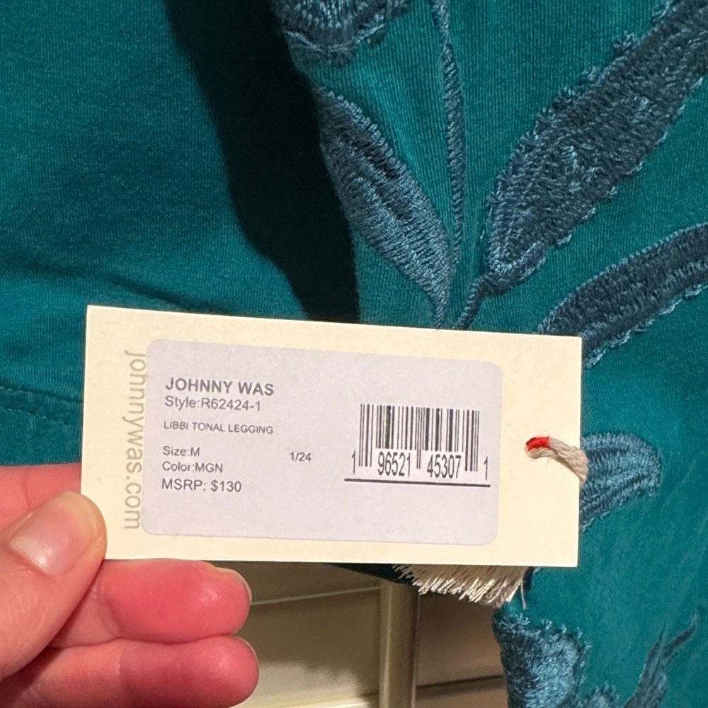 Johnny Was Libbi Tonal Legging Teal Size M - Picture 2 of 3
